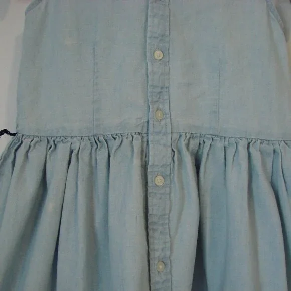 Polo Ralph Lauren Girls Chambray Denim Dress Pony Sleeveless Collar Cotton Siz 6 - Picture 8 of 14
